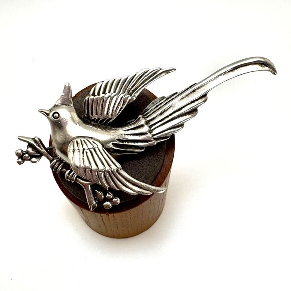 Ave Juarez VTG Solid Sterling Silver 925 Bird of Paradise Brooch 3.25" - Picture 1 of 12